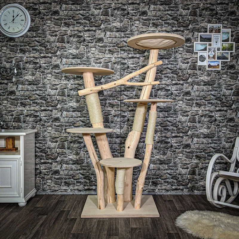 Naturkratzbaum 170 cm hoch Kratzbaum Natur Holz Design 2635 Katzenbaum