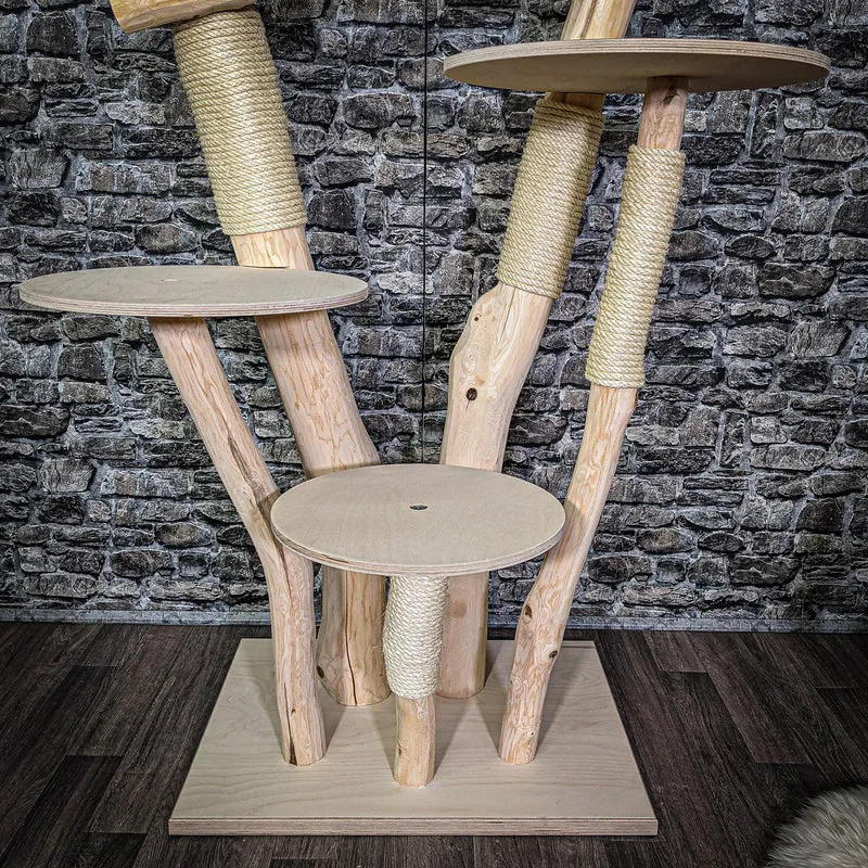 Naturkratzbaum 170 cm hoch Kratzbaum Natur Holz Design 2635 Katzenbaum