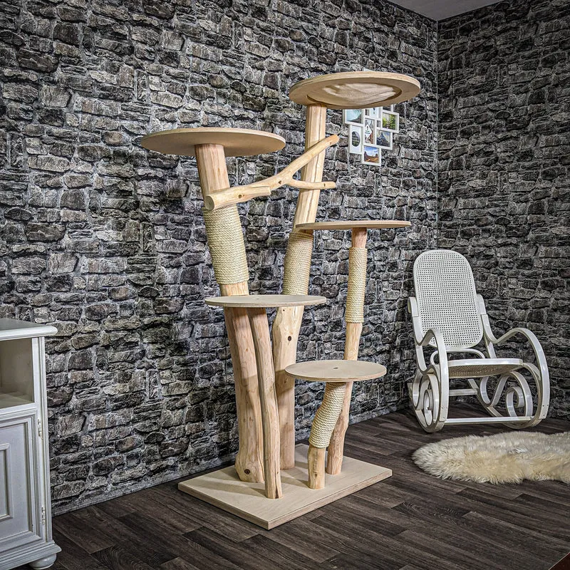 Naturkratzbaum 170 cm hoch Kratzbaum Natur Holz Design 2635 Katzenbaum