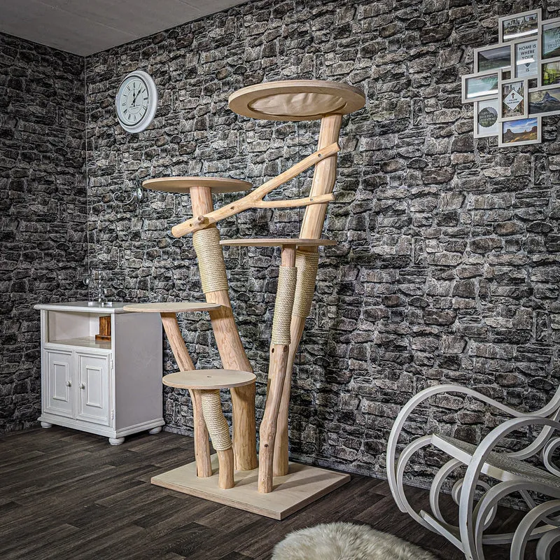 Naturkratzbaum 170 cm hoch Kratzbaum Natur Holz Design 2635 Katzenbaum