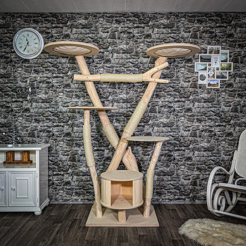 Naturkratzbaum 186 cm hoch Kratzbaum Natur Holz Design 2634 Katzenbaum