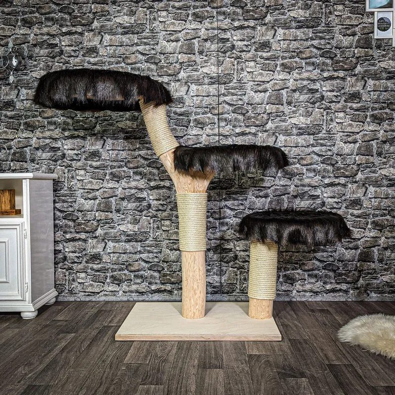 Naturkratzbaum 122 cm hoch Kratzbaum Natur Holz Design 2632 Katzenbaum