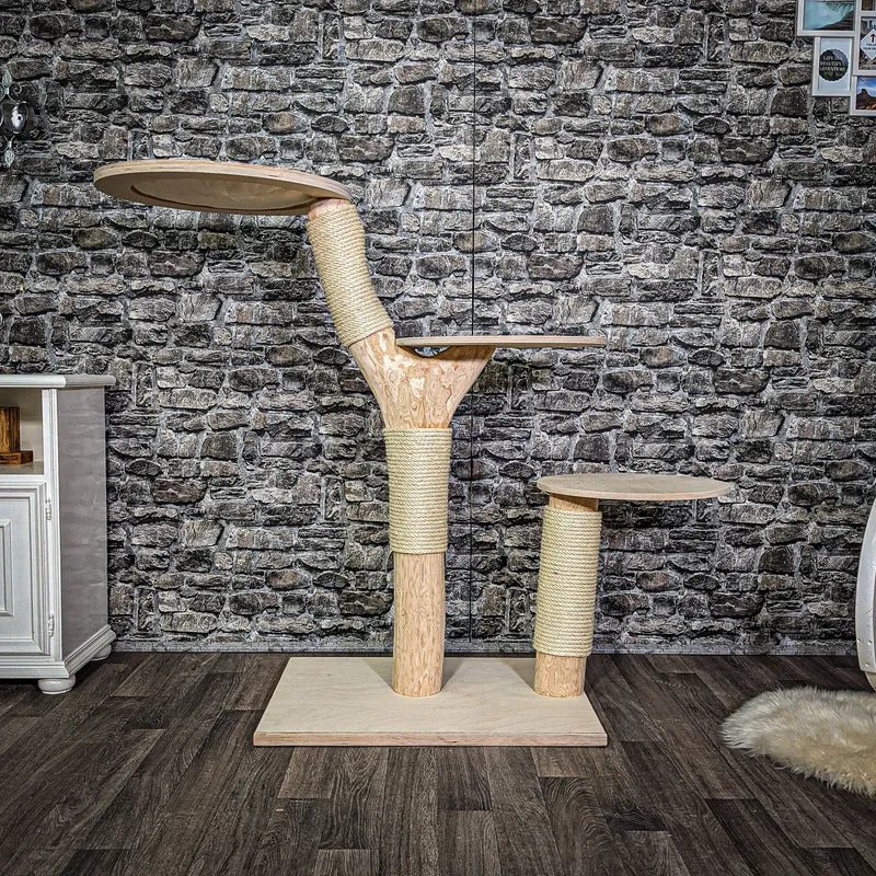 Naturkratzbaum 122 cm hoch Kratzbaum Natur Holz Design 2632 Katzenbaum