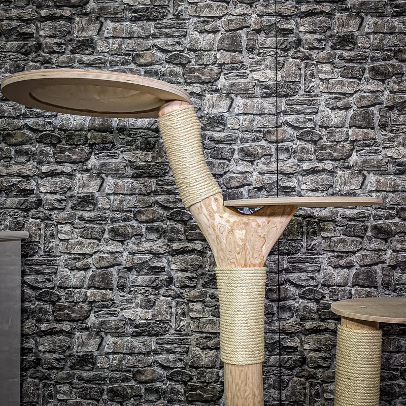 Naturkratzbaum 122 cm hoch Kratzbaum Natur Holz Design 2632 Katzenbaum