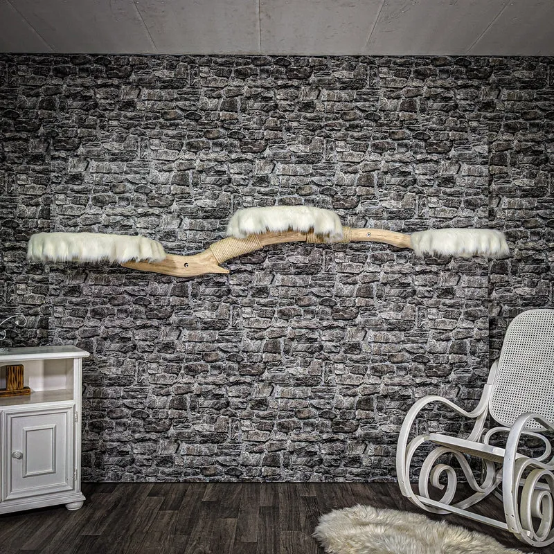 Wandkratzbaum 240 cm lang Naturkratzbaum 2631 Kratzbaum Natur Holz Design