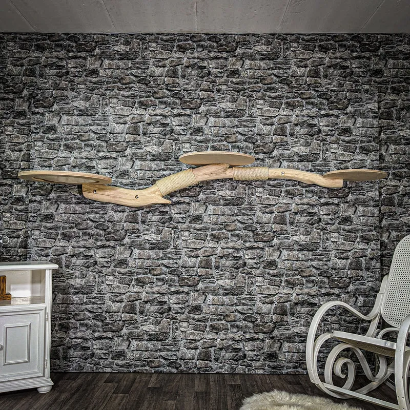 Wandkratzbaum 240 cm lang Naturkratzbaum 2631 Kratzbaum Natur Holz Design