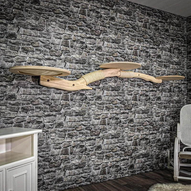 Wandkratzbaum 240 cm lang Naturkratzbaum 2631 Kratzbaum Natur Holz Design