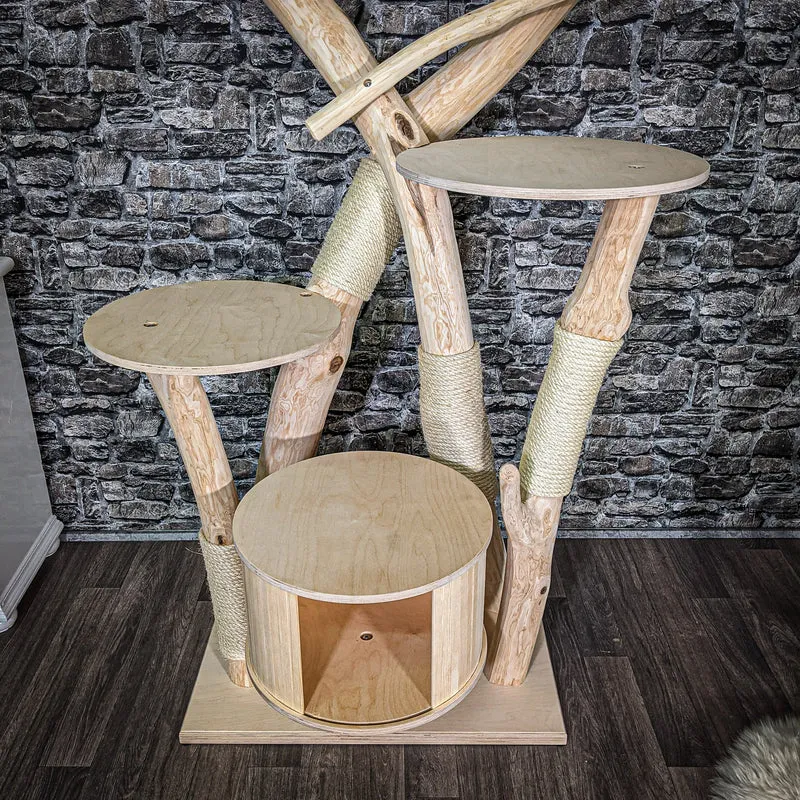 Naturkratzbaum 162 cm hoch Kratzbaum Natur Holz Design 2630 Katzenbaum