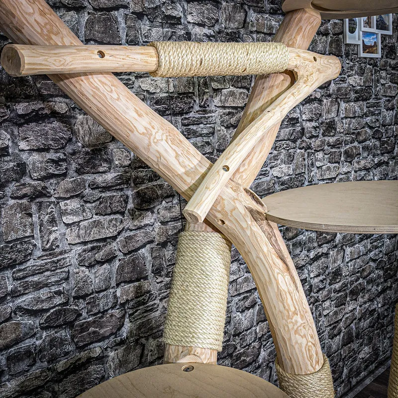 Naturkratzbaum 162 cm hoch Kratzbaum Natur Holz Design 2630 Katzenbaum