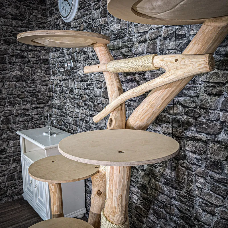 Naturkratzbaum 162 cm hoch Kratzbaum Natur Holz Design 2630 Katzenbaum