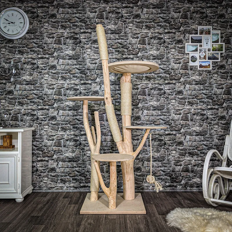 Naturkratzbaum 180 cm hoch Kratzbaum Natur Holz Design 2629 Katzenbaum