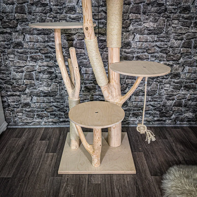 Naturkratzbaum 180 cm hoch Kratzbaum Natur Holz Design 2629 Katzenbaum