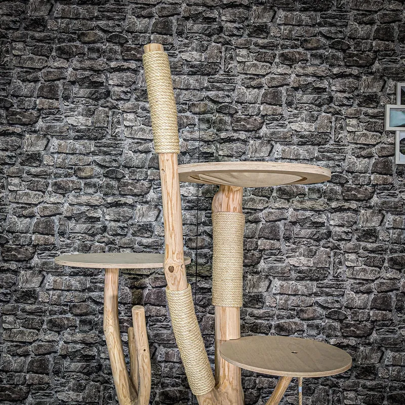 Naturkratzbaum 180 cm hoch Kratzbaum Natur Holz Design 2629 Katzenbaum