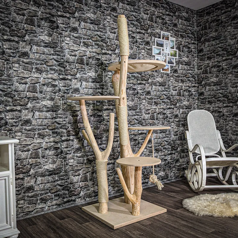 Naturkratzbaum 180 cm hoch Kratzbaum Natur Holz Design 2629 Katzenbaum