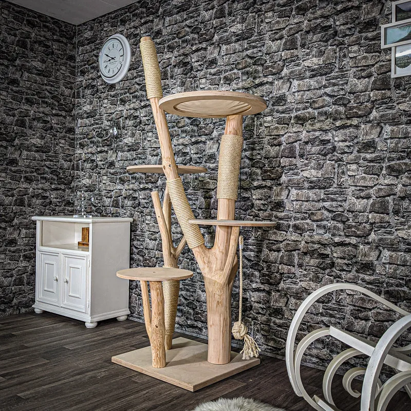 Naturkratzbaum 180 cm hoch Kratzbaum Natur Holz Design 2629 Katzenbaum