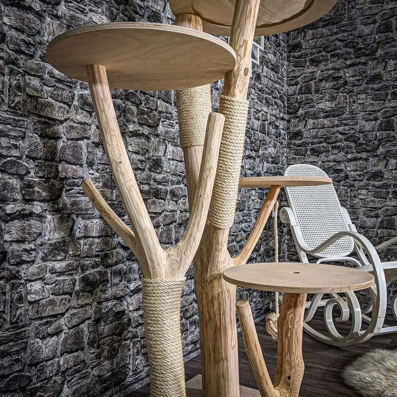 Naturkratzbaum 180 cm hoch Kratzbaum Natur Holz Design 2629 Katzenbaum