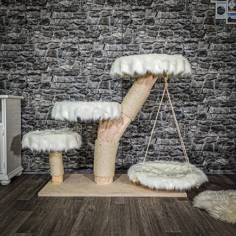 Naturkratzbaum 106 cm hoch Kratzbaum Natur Holz Design 2628 Katzenbaum