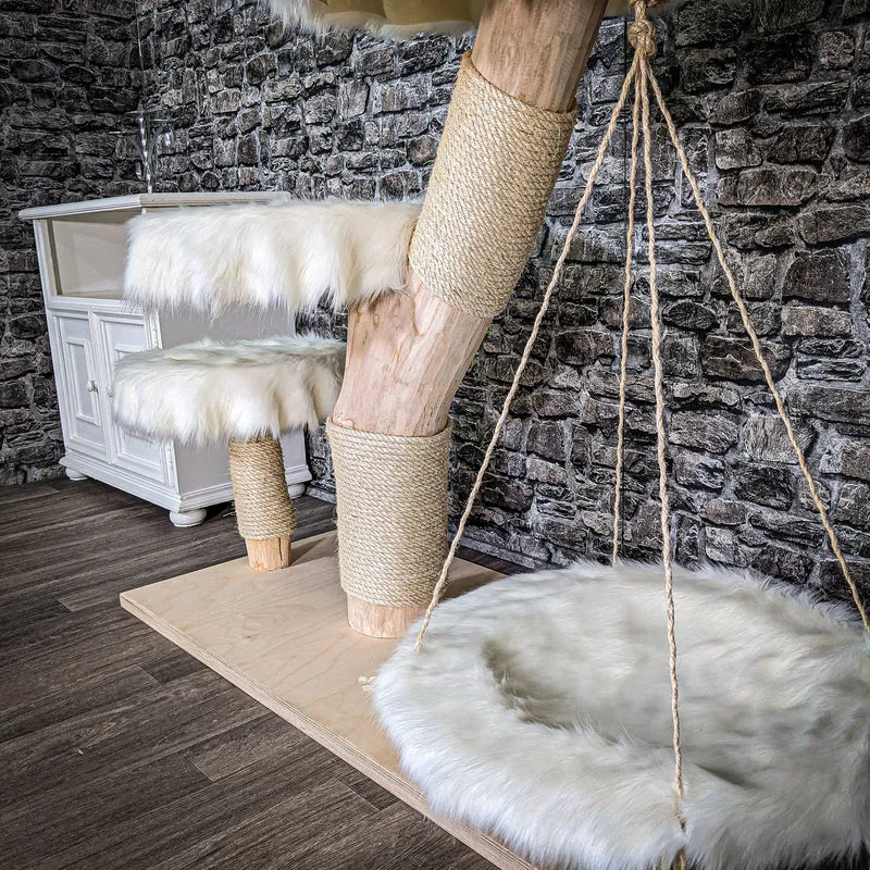 Naturkratzbaum 106 cm hoch Kratzbaum Natur Holz Design 2628 Katzenbaum