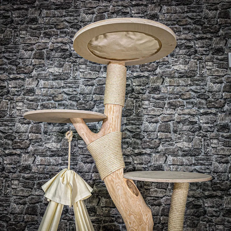 Naturkratzbaum 165 cm hoch Kratzbaum Natur Holz Design 2624 Katzenbaum