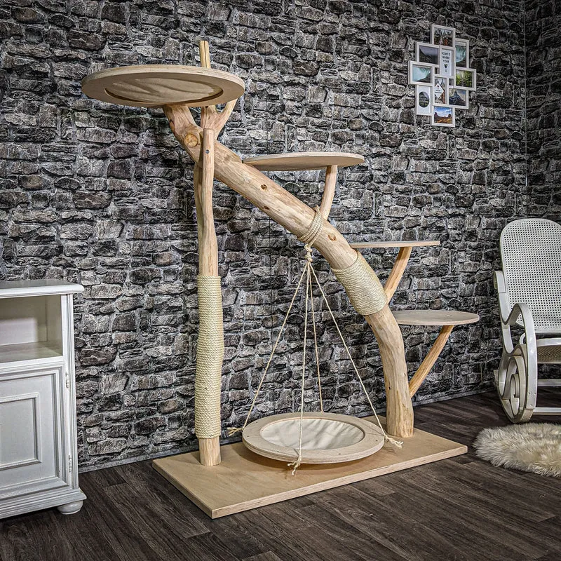 Naturkratzbaum 148 cm hoch Kratzbaum Natur Holz Design 2622 Katzenbaum