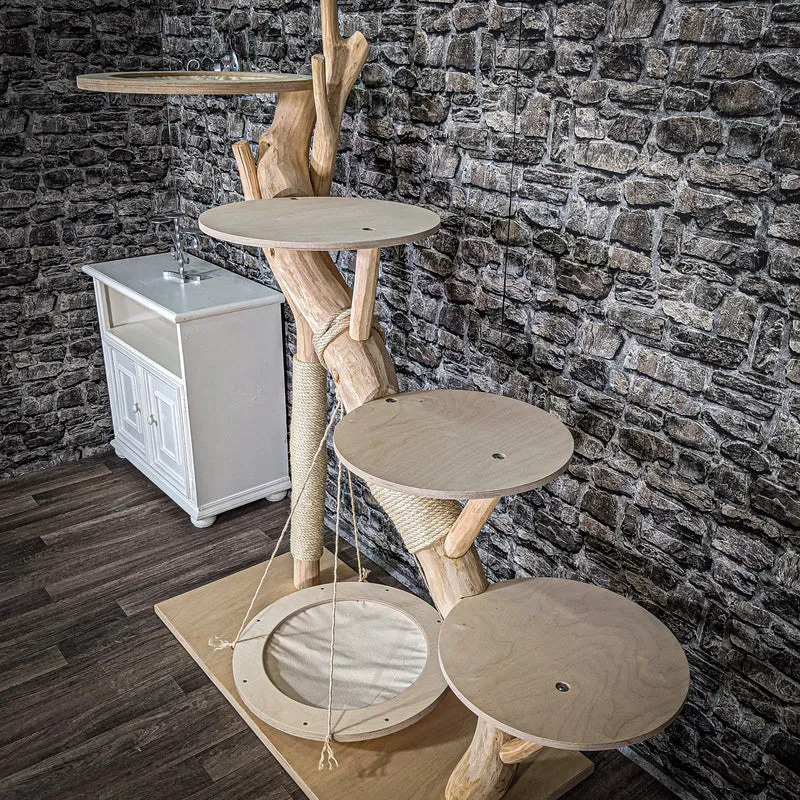 Naturkratzbaum 148 cm hoch Kratzbaum Natur Holz Design 2622 Katzenbaum