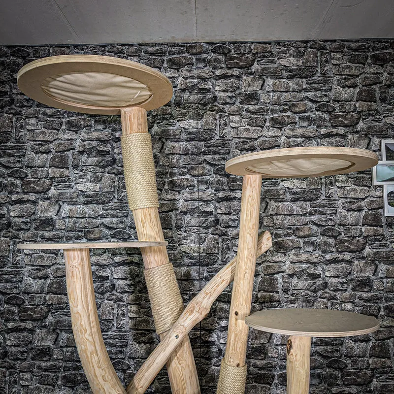 Naturkratzbaum 208 cm hoch Kratzbaum Natur Holz Design 2621 Katzenbaum