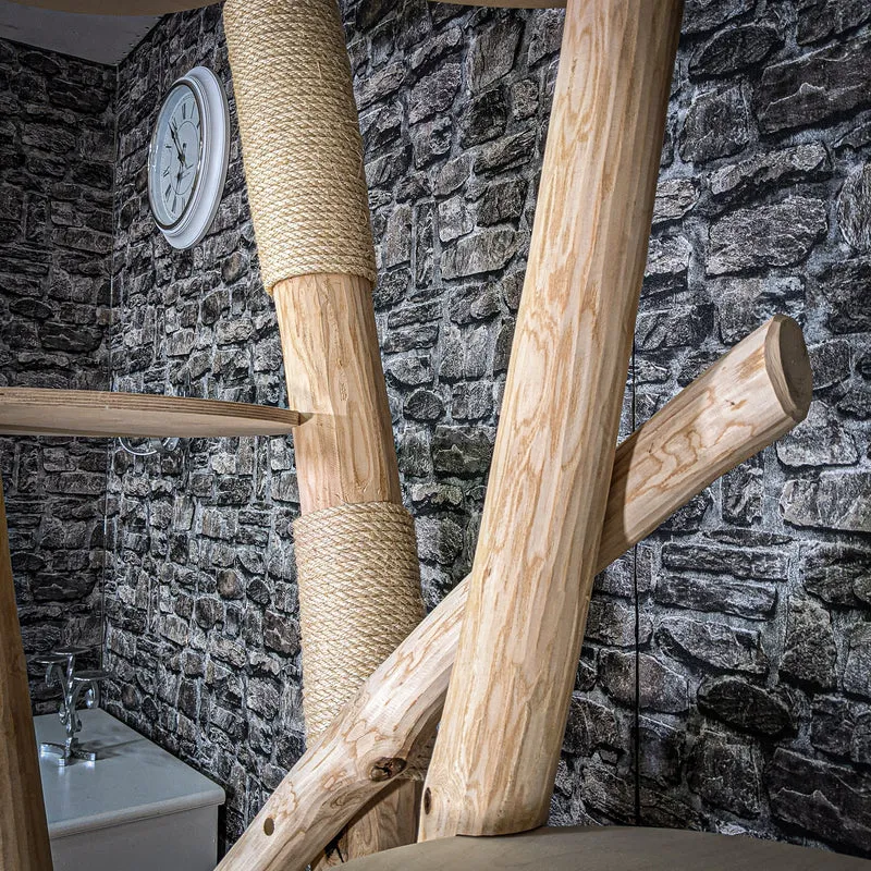 Naturkratzbaum 208 cm hoch Kratzbaum Natur Holz Design 2621 Katzenbaum