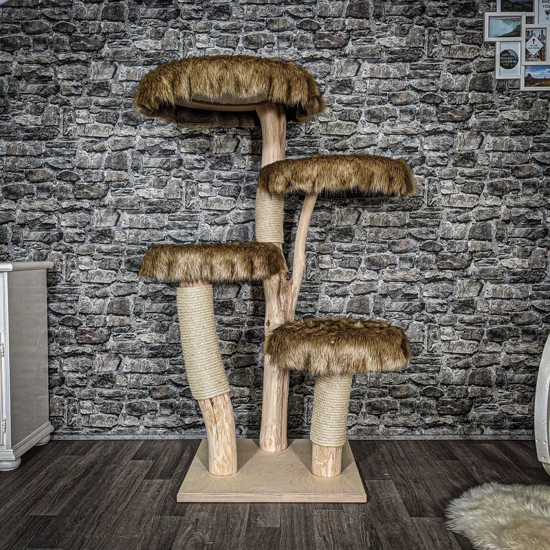 Naturkratzbaum 145 cm hoch Kratzbaum Natur Holz Design 2603 Katzenbaum
