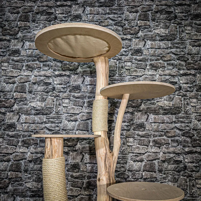 Naturkratzbaum 145 cm hoch Kratzbaum Natur Holz Design 2603 Katzenbaum