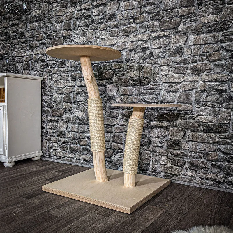 Naturkratzbaum 90 cm hoch Kratzbaum Natur Holz Design 2602 Katzenbaum