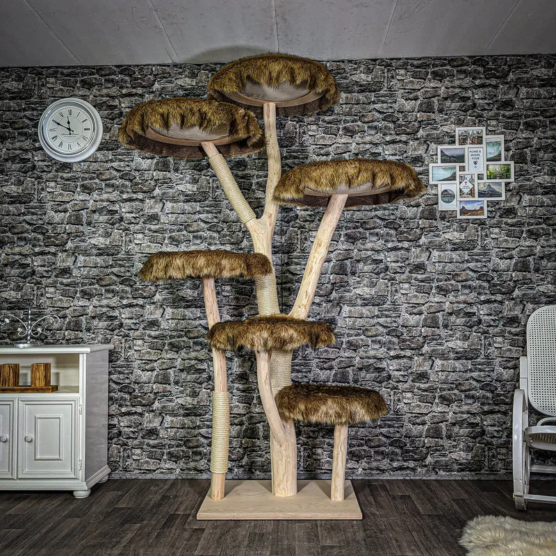 Naturkratzbaum 219 cm hoch Kratzbaum Natur Holz Design 2689 Katzenbaum