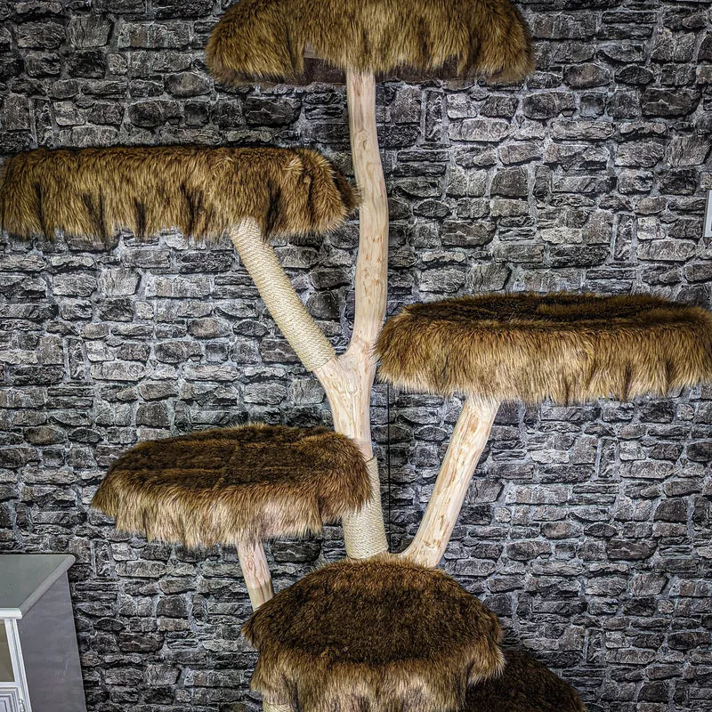 Naturkratzbaum 219 cm hoch Kratzbaum Natur Holz Design 2689 Katzenbaum