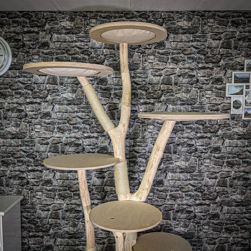 Naturkratzbaum 219 cm hoch Kratzbaum Natur Holz Design 2689 Katzenbaum