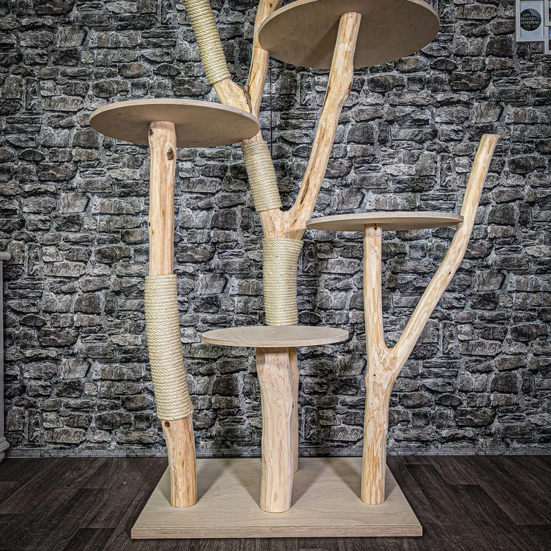 Naturkratzbaum 173 cm hoch Kratzbaum Natur Holz Design 2686 Katzenbaum