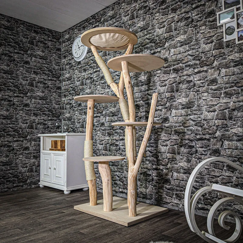Naturkratzbaum 173 cm hoch Kratzbaum Natur Holz Design 2686 Katzenbaum