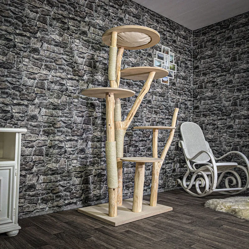 Naturkratzbaum 173 cm hoch Kratzbaum Natur Holz Design 2686 Katzenbaum