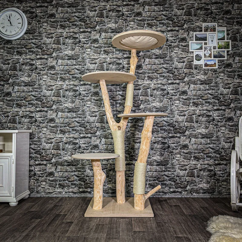 Naturkratzbaum 175 cm hoch Kratzbaum Natur Holz Design 2685 Katzenbaum