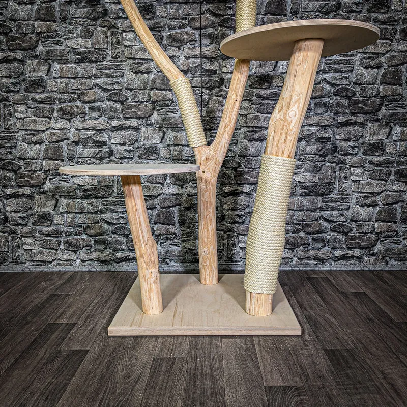 Naturkratzbaum 134 cm hoch Kratzbaum Natur Holz Design 2680 Katzenbaum