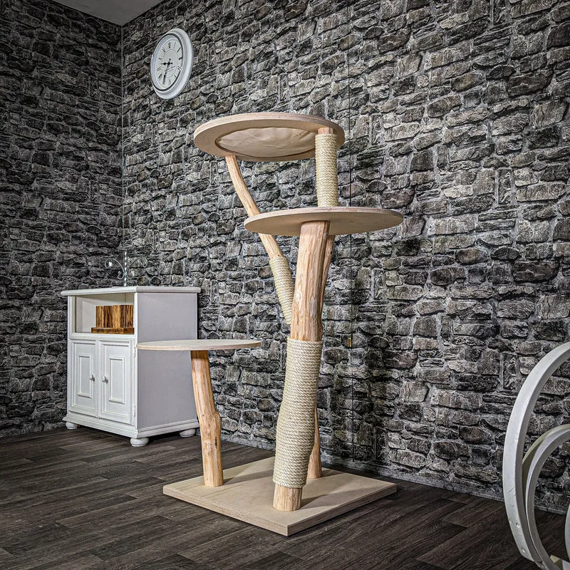 Naturkratzbaum 134 cm hoch Kratzbaum Natur Holz Design 2680 Katzenbaum