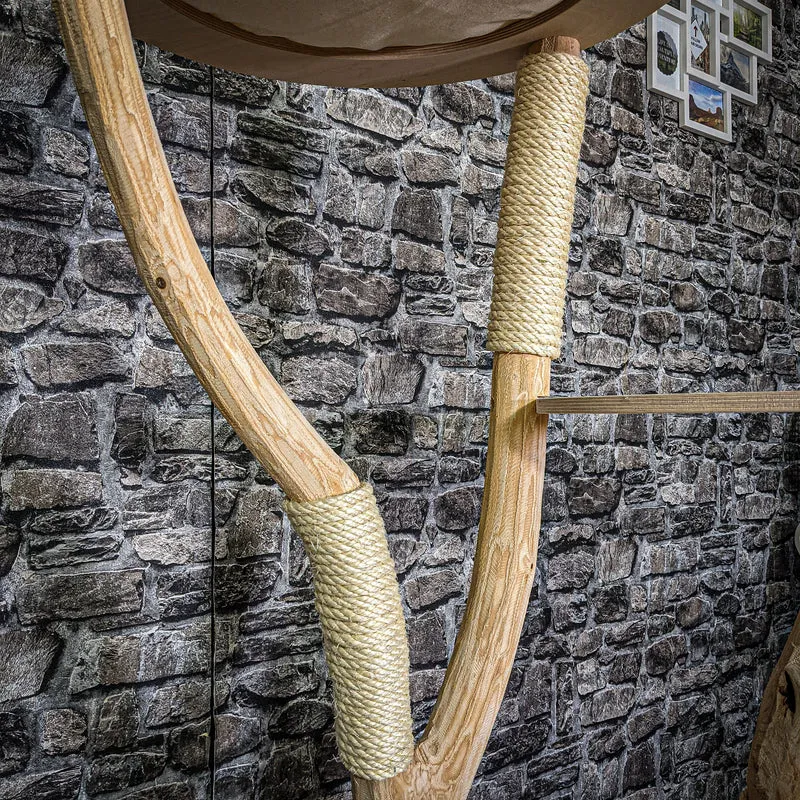 Naturkratzbaum 134 cm hoch Kratzbaum Natur Holz Design 2680 Katzenbaum