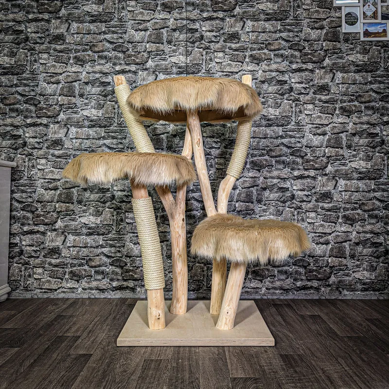 Naturkratzbaum 120 cm hoch Kratzbaum Natur Holz Design 2678 Katzenbaum