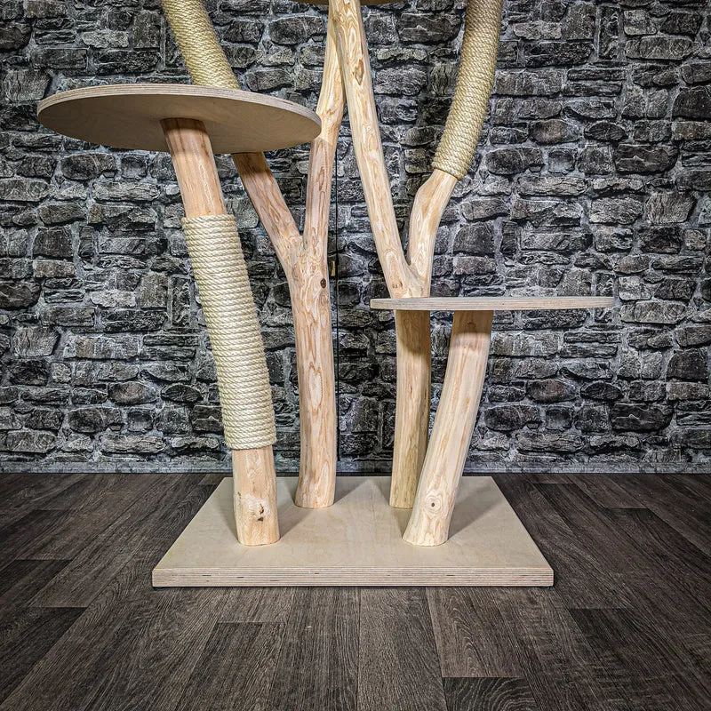 Naturkratzbaum 120 cm hoch Kratzbaum Natur Holz Design 2678 Katzenbaum