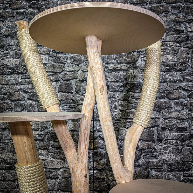 Naturkratzbaum 120 cm hoch Kratzbaum Natur Holz Design 2678 Katzenbaum