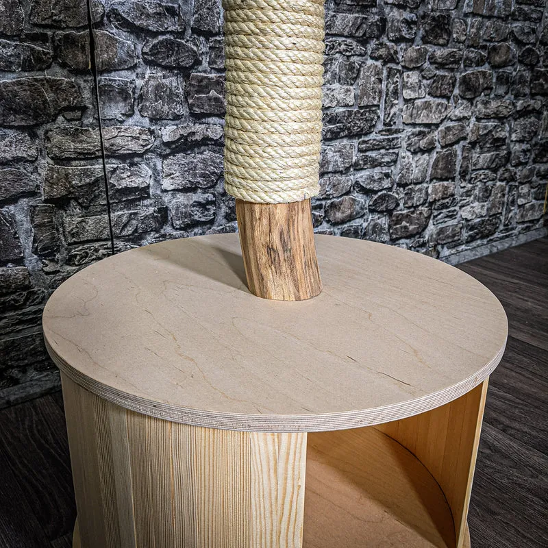 Katzenhäuschen 118 cm hoch 45 cm Durchmesser Natur Holz Design Kratzbaum 2672 Naturkratzbaum