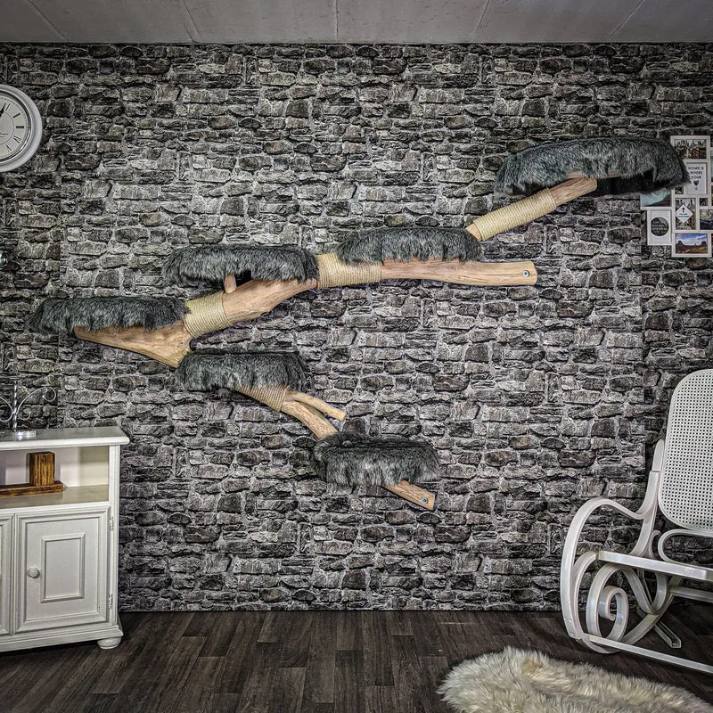 RESERVIERT - Wandkratzbaum 235 cm lang Naturkratzbaum 2652 Kratzbaum Natur Holz Design
