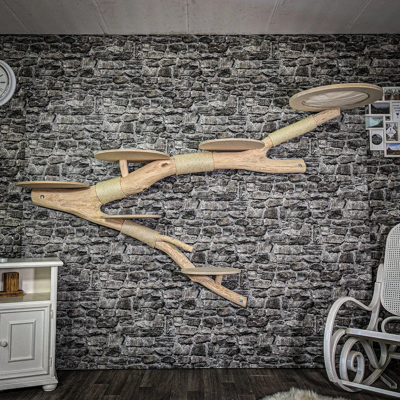 RESERVIERT - Wandkratzbaum 235 cm lang Naturkratzbaum 2652 Kratzbaum Natur Holz Design
