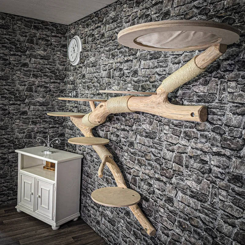RESERVIERT - Wandkratzbaum 235 cm lang Naturkratzbaum 2652 Kratzbaum Natur Holz Design