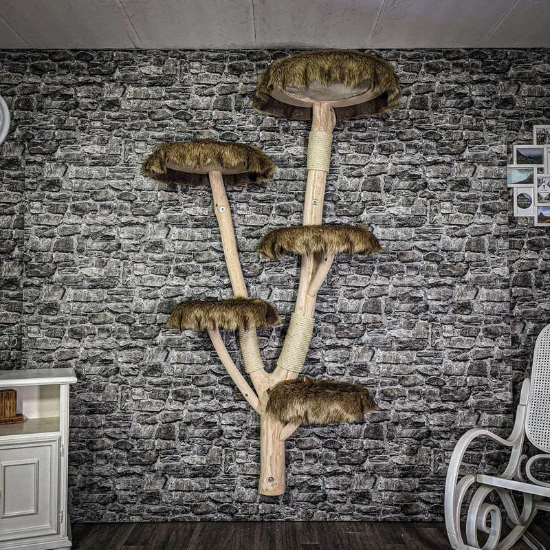 Wandkratzbaum 200 cm hoch Naturkratzbaum 2653 Kratzbaum Natur Holz Design