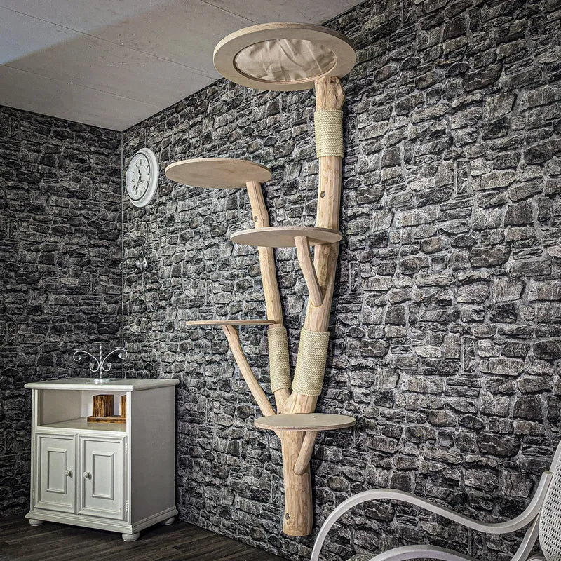 Wandkratzbaum 200 cm hoch Naturkratzbaum 2653 Kratzbaum Natur Holz Design