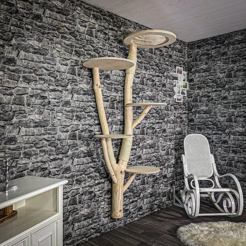 Wandkratzbaum 200 cm hoch Naturkratzbaum 2653 Kratzbaum Natur Holz Design
